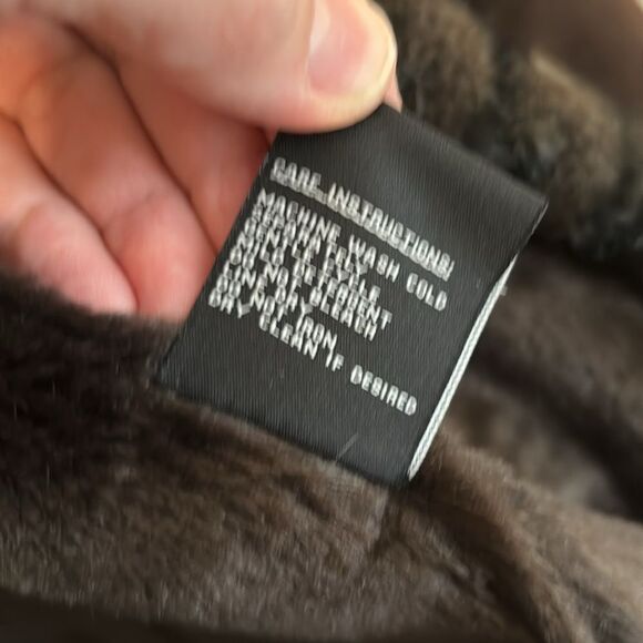 Jones New York Women’s Brown Soft Suede Leather Faux Fur Winter Coat Jacket S - Picture 12 of 16